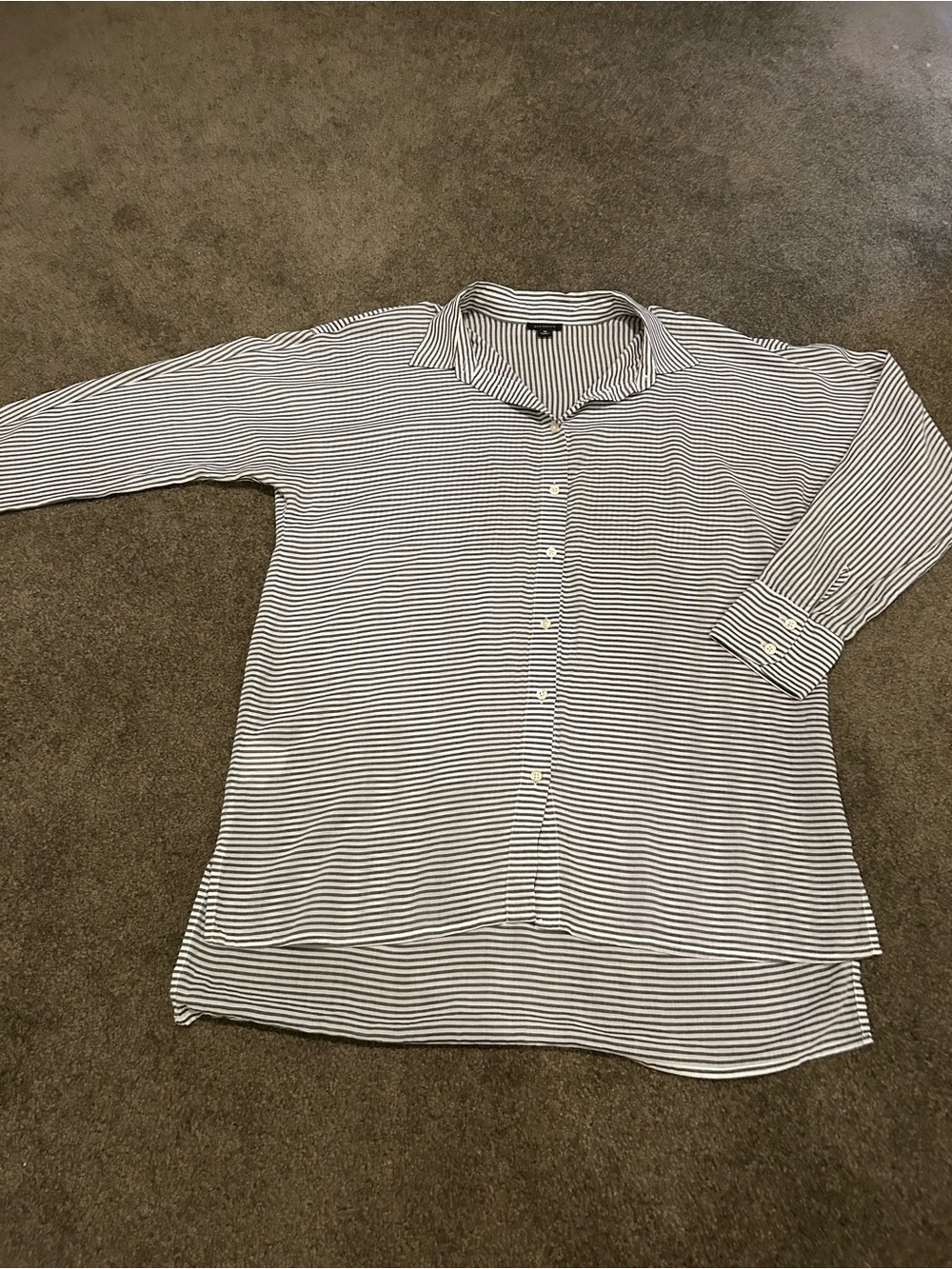 Ann Taylor Dolman Sleeve Striped Button-Up Shirt